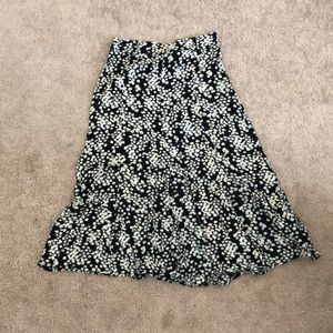 Zara black floral maxi skirt size S